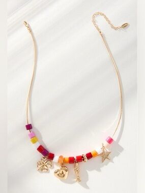 ANTHROPOLOGIE Beaded Charm Necklace